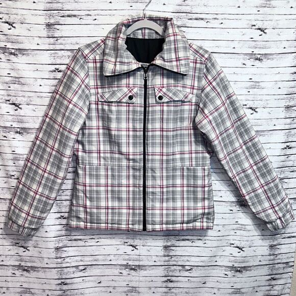 The North Face Reversible Plaid Puffer Jacket - Picture 1 of 16